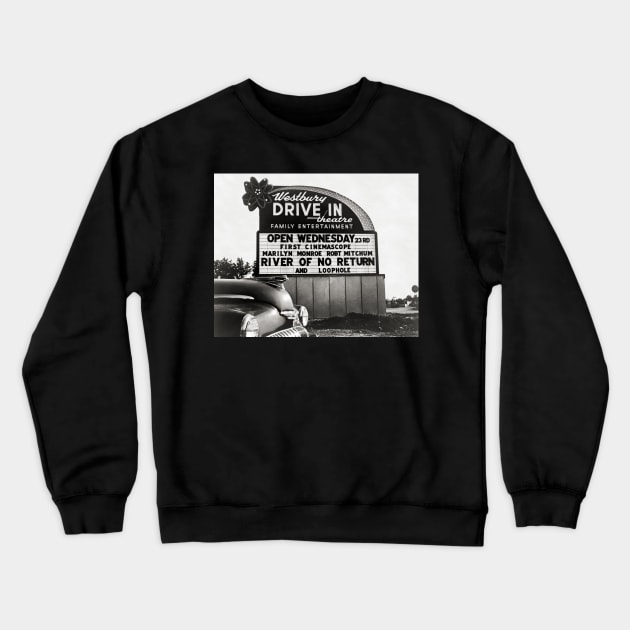 Drive-In Theater, 1954. Vintage Photo Crewneck Sweatshirt by historyphoto